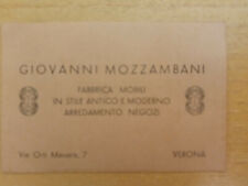 VECCHIO BIGLIETTO GIOVANNI MOZZAMBANI VERONA - MOBILI