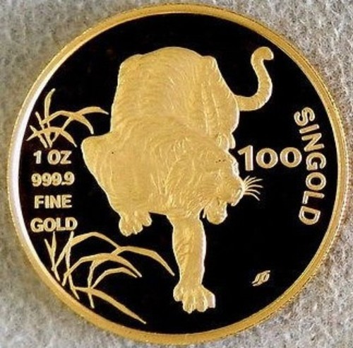 1986 gold prooflike singapore - 1986,