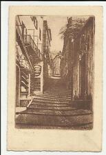  LAGO DI COMO BELLAGIO 1932 VIA SERBELLONI PITTORE A. G LEONE BELLA CARTOLINA 