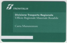 SCHEDA USATA USI SPECIALI NON CATALOGATO BADGE FS TRENITALIA CARTA MANUTENTORE