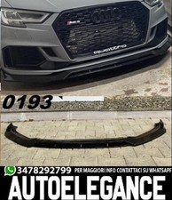 SPLITTER SOTTO PARAURTI AUDI A3 8V 12-16 RS3 ABS NERO LUCIDO SPOILER RS3 LAMA