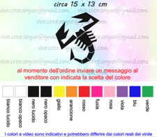 SCORPIONE ABARTH ADESIVO PRESPAZIATO VARI COLORI DISPONIBILI AUTO MOTO ACCESSORI