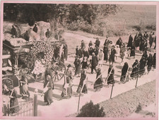 B - Foto Photo Fotografia Anni 50 - Corteo Funebre Animata Carro