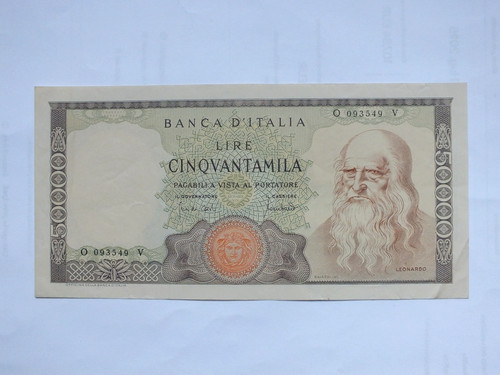 Repubblica 50000 lire leonardo - lire,