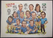 1975-76 COMO Serie A poster mai spillato Gino Pallotti Guerin Sportivo Calcio