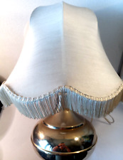 LAMPADA DA TAVOLO PLACCATA ORO CON PARALUME IN STOFFA- E 27 -VINTAGE-D'EPOCA