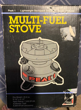 Stufa da campeggio multicombustibile Coleman Peak 1 con scatola MADE IN USA vintage