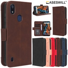 Custodia a portafoglio in pelle per consumatore cellulare Verve Connect + protezione schermo