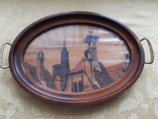 Vassoio ovale legno dipinto