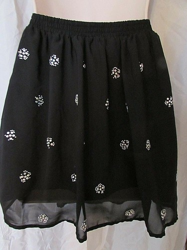 Minigonna chiffon nera con - in,