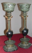 Candelabri in bronzo e legno