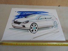 DISEGNO A MANO LIBERA DESIGNER PROGETTO STUDIO PORSCHE CAYENNE 1 SERIE