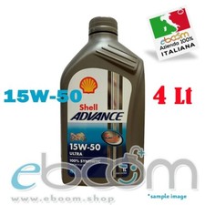 SHELL 15W50 Olio motore Moto 4T ADVANCE ULTRA 100% SINT. Approvato Ducati 4 LT