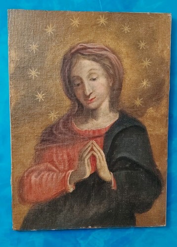Madonna orante olio tela - orante,