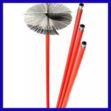 Kit Spazzacamino Scovolo Acciaio Canna Fumaria Pulisci Pulizia Camino Spazzola