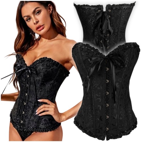 Corsetto gotico pizzo nero - corsetto,