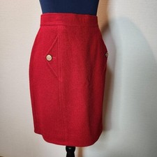 Gonna CHANEL tweed COCO Mark bottoni lana seta 40 vita rossa 68 cm lunghezza 49 cm