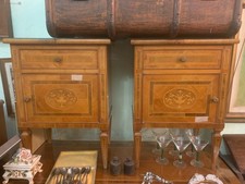 Comodino in legno di noce e marmo - Made in Italy, 800' 900'