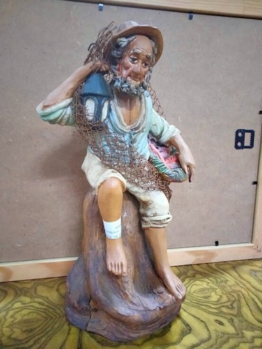 Statua pescatore presepe - statua,