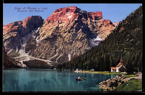 Cartolina lago braies val - cartolina,