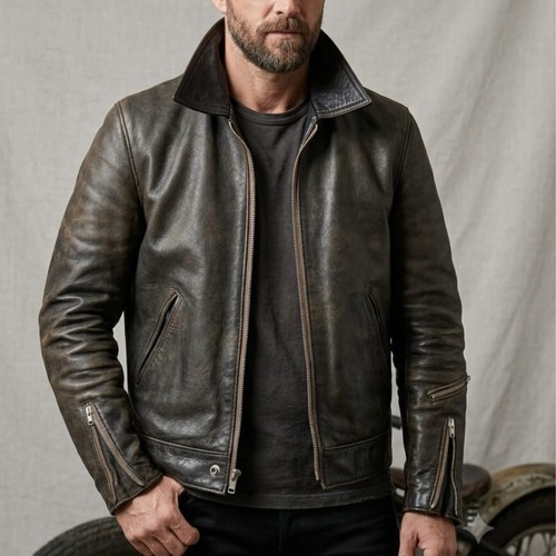 Giacca moto pelle vintage