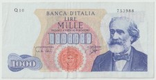 BANCONOTE vintage Italia 1000 lire, anno 1962