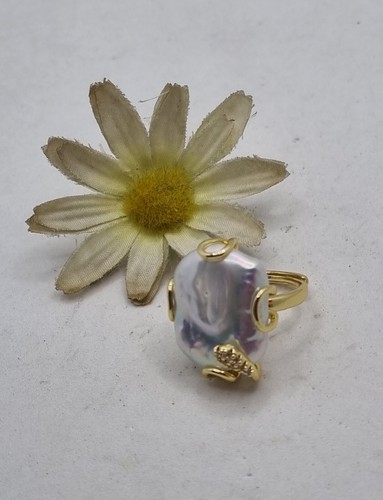 Anello con perla bianca - anello,