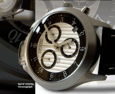 Cavadini Orologio da Uomo Cronografo Pilota Acciaio Inox Quarzo Eta G10 44mm