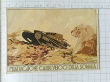 Cartolina d'epoca coloniale I°BATTAGLIONE CARRI VELOCI SOMALIA  Ferrari
