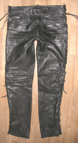 Jeans vera pelle con lacci - jeans,