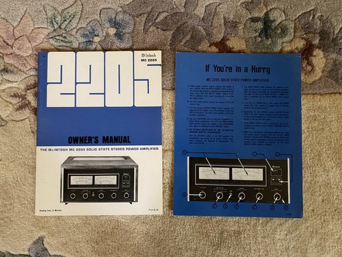 Mcintosh mc2205 manuale uso - mc2205, d'uso