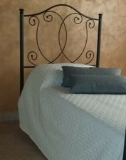 Testata letto singolo in ferro battuto Marta antracite