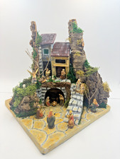 Presepe artigianale con casa e grotta – Re Magi e pastori