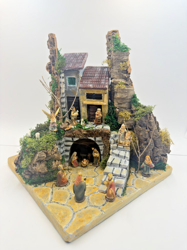 Presepe artigianale con casa - , e