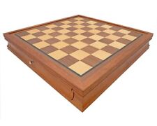 Scacchiera con cornice in mogano e cassetto 19,7 pollici (463)