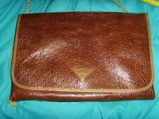 Borsa pochette pelle stampa struzzo anni '80  marca GEMEL. Misure cm 33x23 
