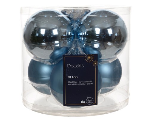 Palline natale vetro blu - palline, cm