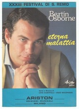 Spartito BERTIN OSBORNE Eterna malattia Festival di Sanremo 1983 - sheet music