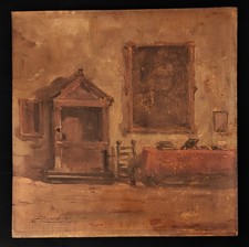 Dipinto olio su tavola Umberto