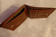 Autentico portafoglio Burberrys vintage, pelle marrone. Modello classico anni 80/90.