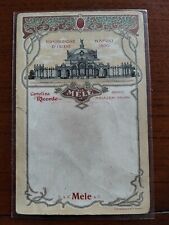 1900 NAPOLI MAGAZZINI MELE CARTOLINA COMMEMORATIVA ESPOSIZIONE D'IGIENE