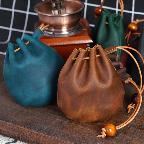 Borsa pelle con coulisse - borsa,