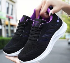 Sneakers Nere E Viola Donna Palestra Varie Taglie