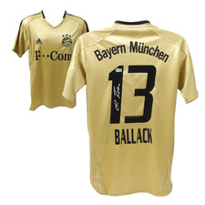 Maglia calcio firmata Michael Ballack FC Bayern Monaco #13 con testimone Beckett