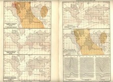 1898 Antica Mappa = MAGNETISMO TERRESTRE = Mondo = OLD MAP