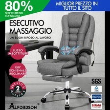 ALFORDSON Massaggio Sedia da Ufficio Executive Tessuto Gioco Computer Racer