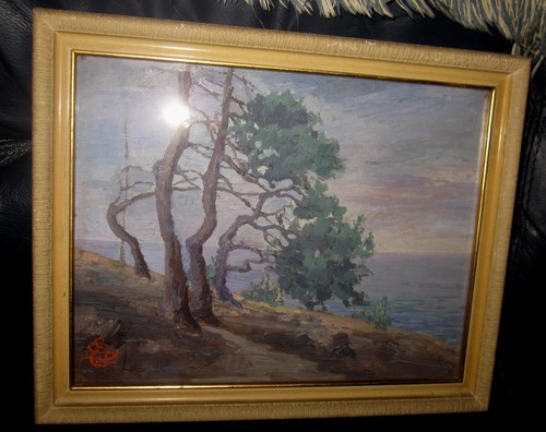 Olio paesaggio ligure - olio,