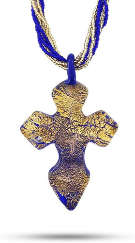 Collana con grande croce blu - collana,