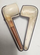 B.H. Wasmann Meerschaum Ambra Bachelite Stelo Pipa in Custodia Affumicata