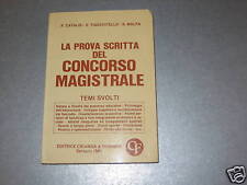 LA PROVA SCRITTA DEL CONCORSO MAGISTRALE